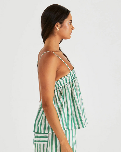 Sass Seraphina Cami - Green Stripe
