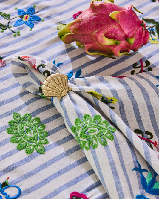 Kip & Co x Anna Spiro Malabar Floral Embroidered 4P Napkin Set