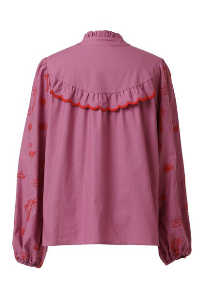 Emily Lovelock Candice Blouse Mulberry