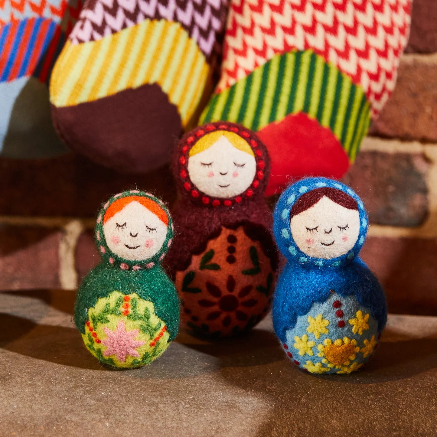 Sage & Clare Bernadette Felt Nesting Dolls