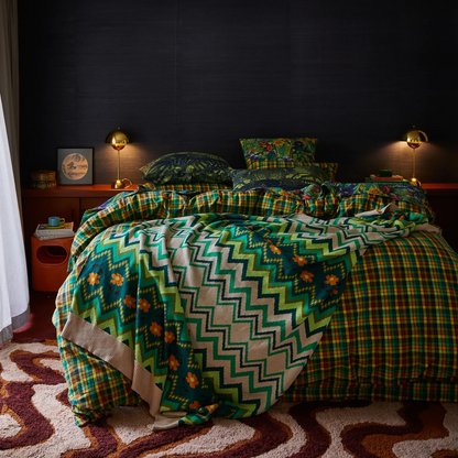 Sage & Clare Calina Cotton Knit Blanket - Verdant