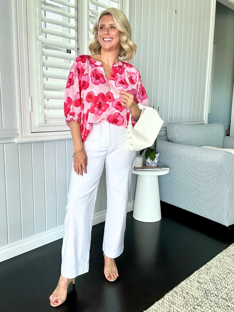 Threadz Pink Poppies Top