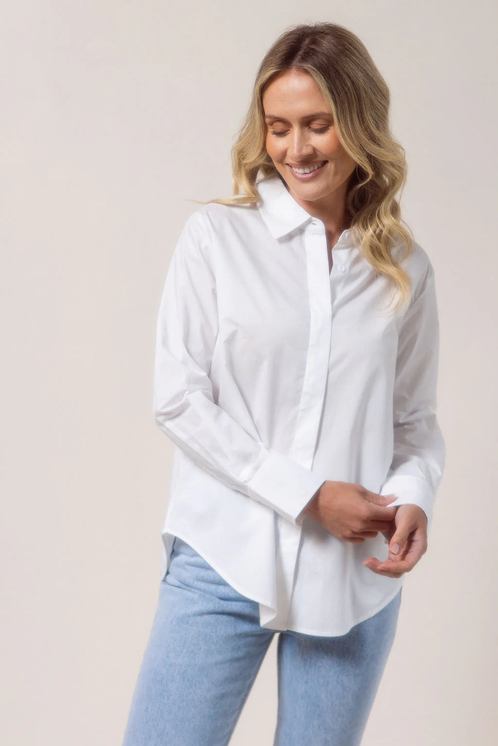 See Saw 100% Australian cotton long sleeve classic white shirt