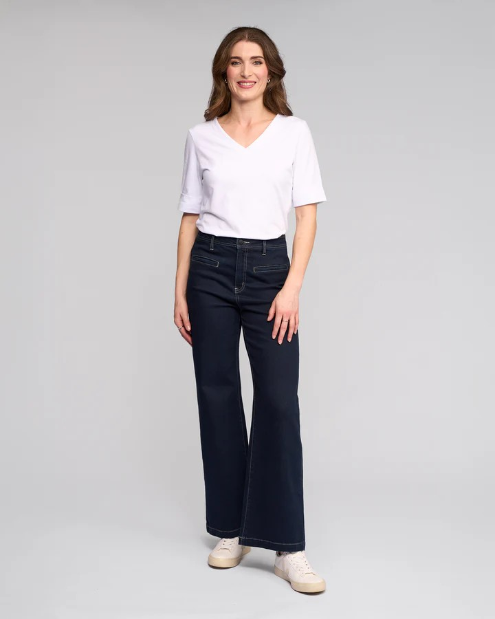 Vassalli Peace wide leg denim jeans