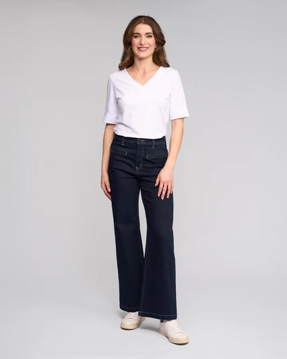 Vassalli Peace wide leg denim jeans