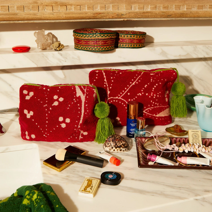 Sage and Clare Lucia Terry Pouch Crimson