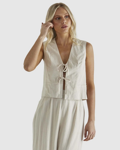 Sass Natalia Vest  Bone Cream