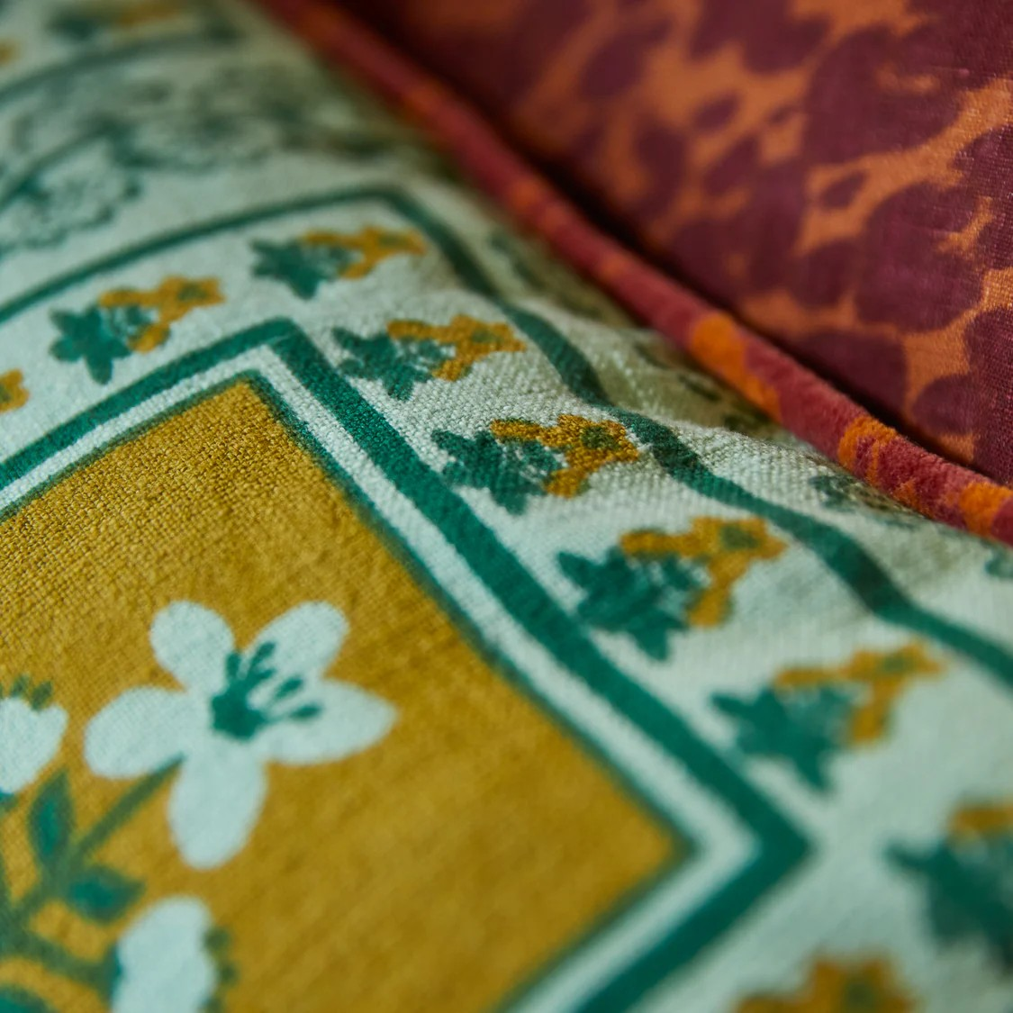 Sage and Clare Claire Reversible Cushion Jade