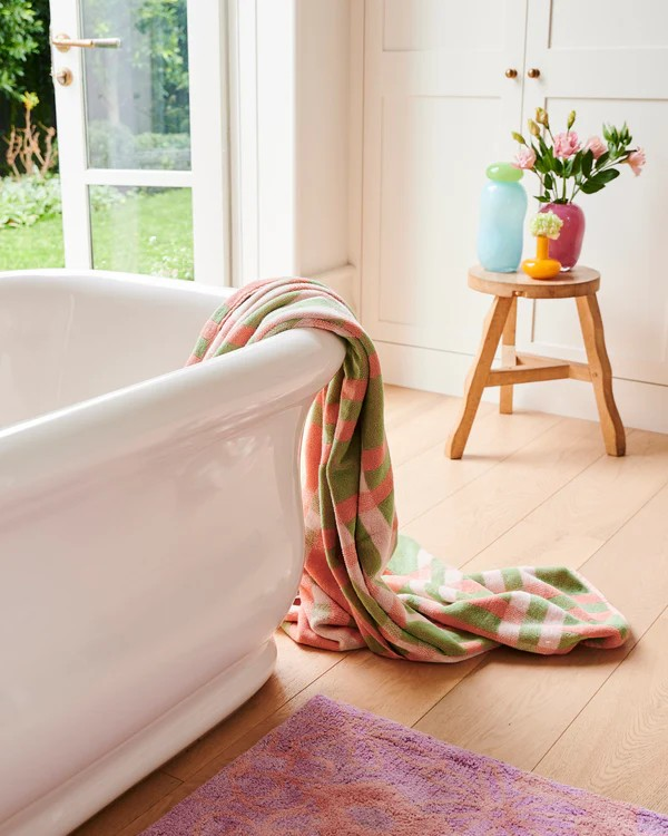 Kip and Co Pistachio Tartan Towels