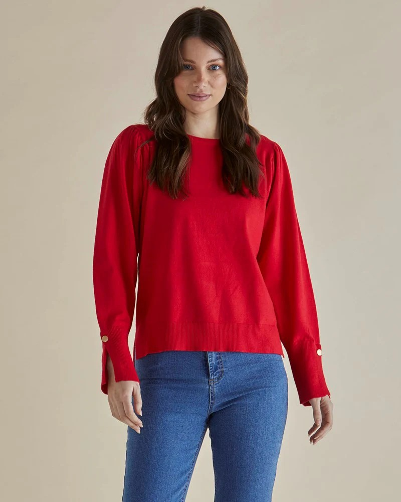 Betty Basics Colette Sweater Red