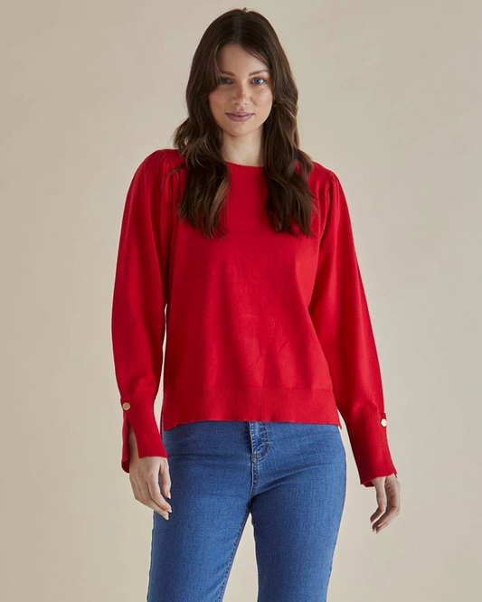 Betty Basics Colette Sweater Red