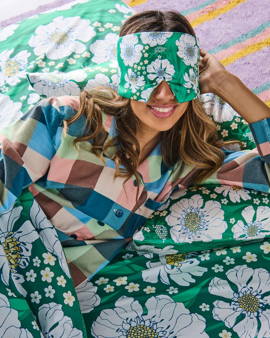 Kip and Co Tumbling Flowers Green Organic Cotton