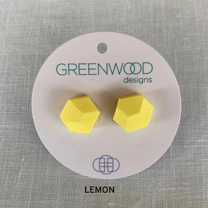GREENWOOD DESIGNS - PLAIN ROCK EARRINGS (ASSORTED COLOURS)