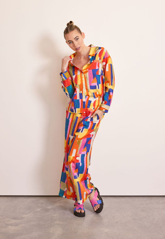 Kaleido High Waisted Wide Leg Vivid