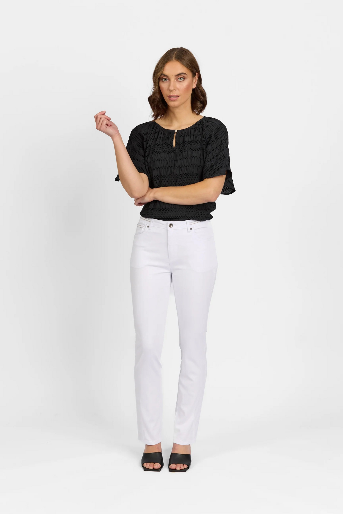 MACJAY'S Swish Slim Leg Jean White