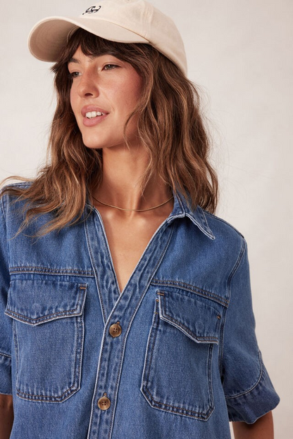Ceres Life Relaxed Shirtdress Fresh Indigo