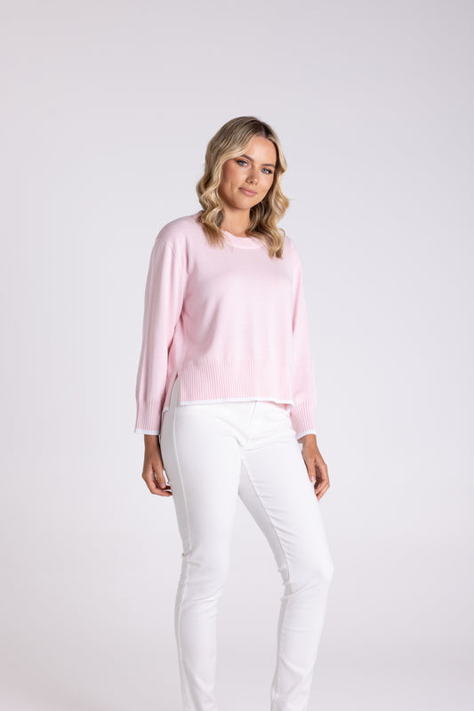 Two T's Boxy Knit Pink