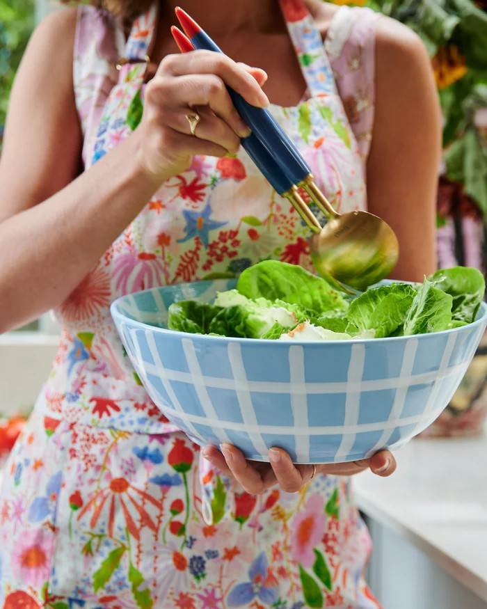 Kip And Co Blue Bird Tartan Salad Bowl