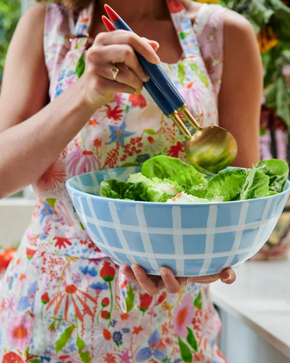 Kip And Co Blue Bird Tartan Salad Bowl
