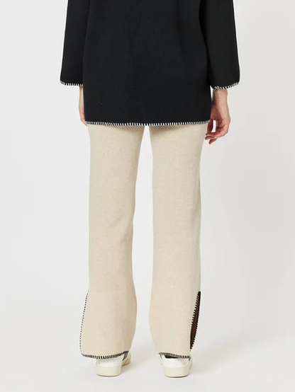 Threadz Cosy Split Hem Pant Natural