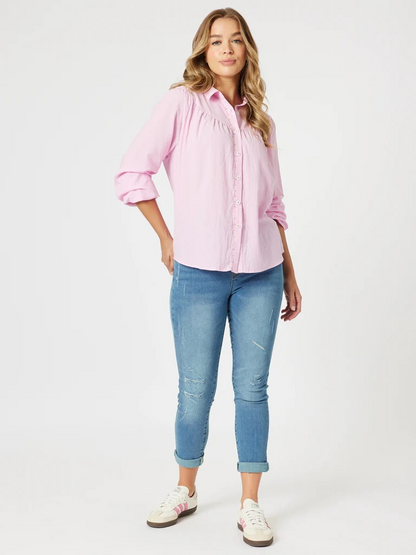 Threadz Crayon Stitch Shirt - Pink
