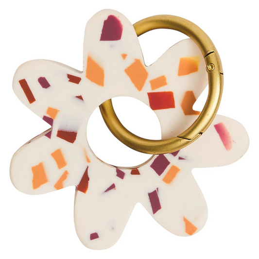 SAGE AND CLARE WHITNEY KEYRING - NOUGAT TERRAZZO