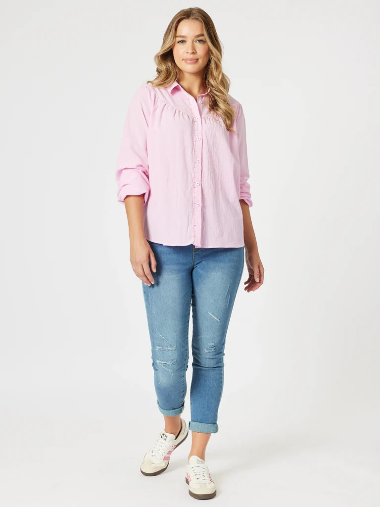 Threadz Crayon Stitch Shirt - Pink