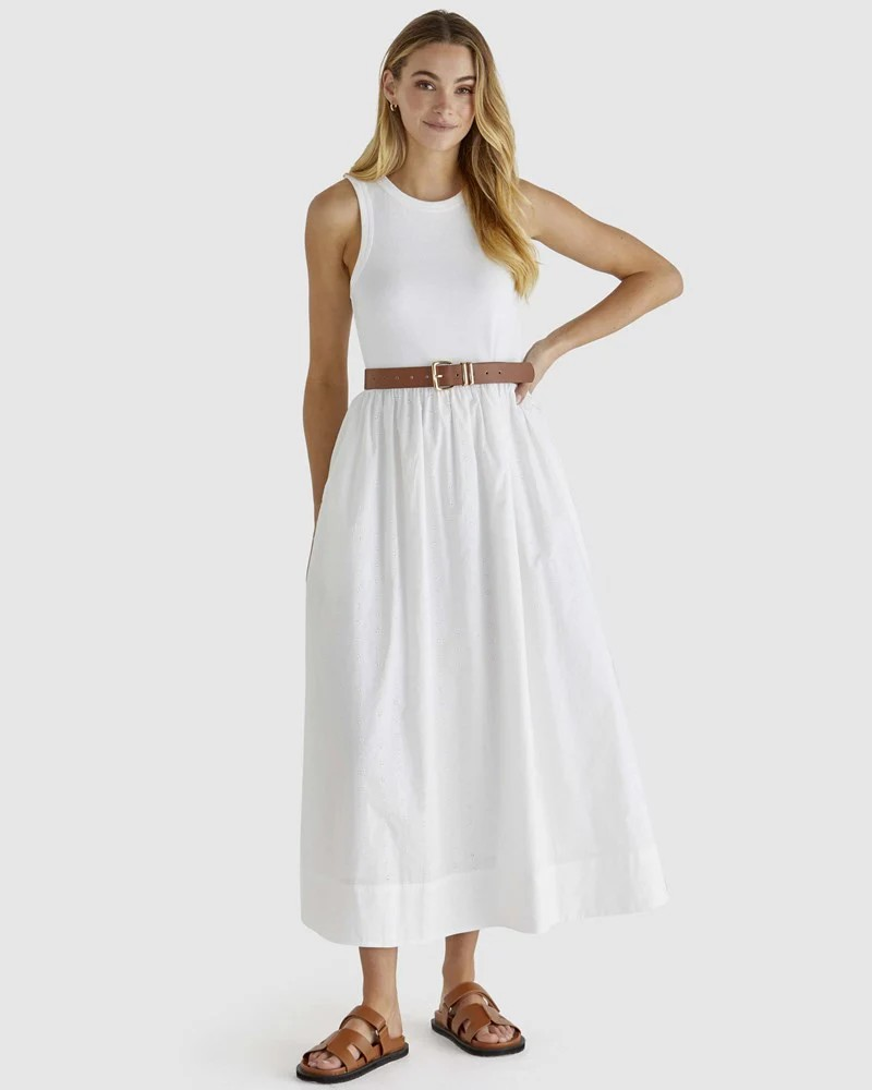 SASS Opal Dress White