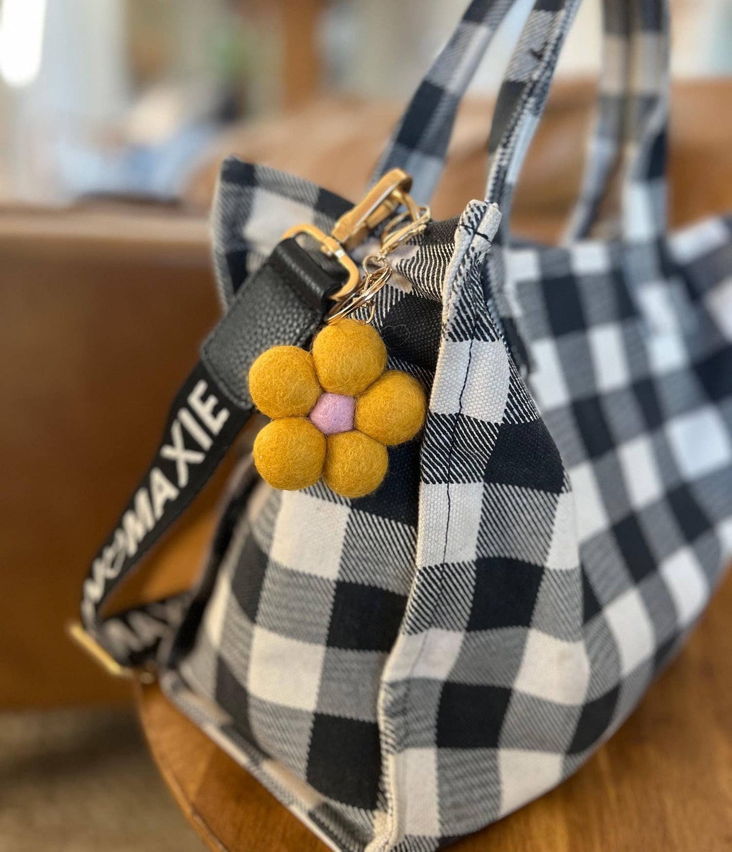 Felt Flower Keychain Charm
