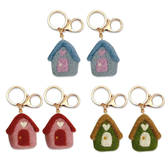 Felt House Keychain Charm