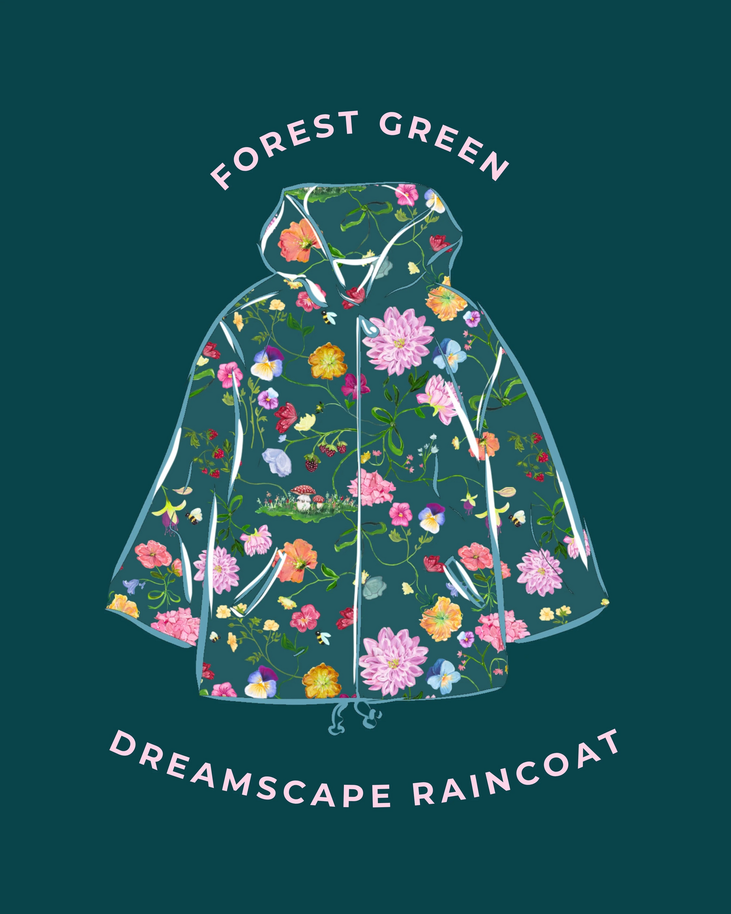 Gem the Label Dreamscape Raincoat - Forest Green
