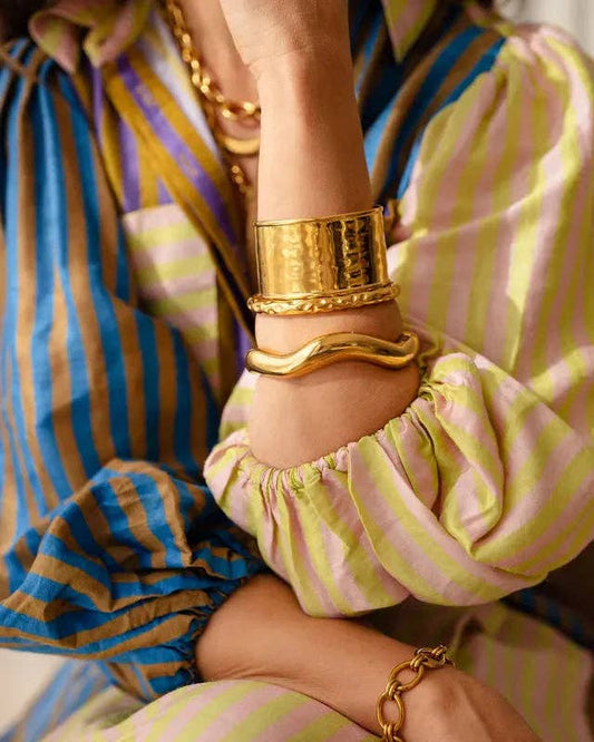 Greenwood Designs Bridget Curved Gold Cuff Bangle