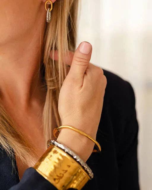 Greenwood Designs Claudia Minimalist Gold Cuff Bangle