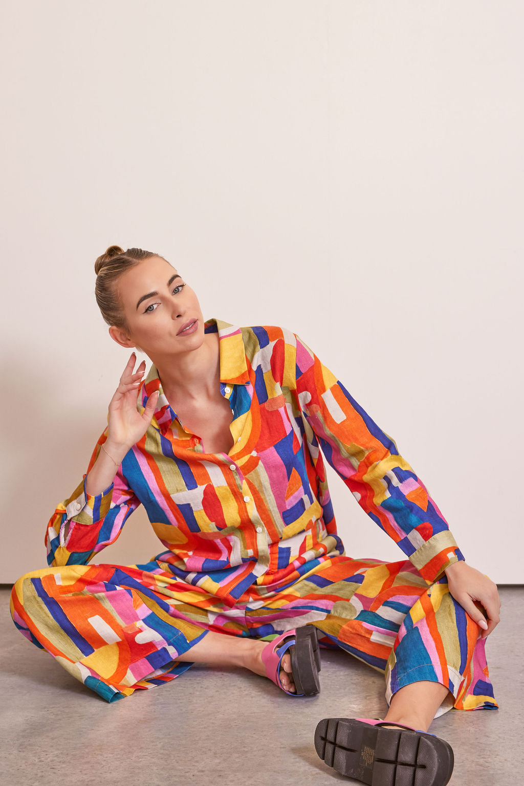 Kaleido High Waisted Wide Leg Vivid