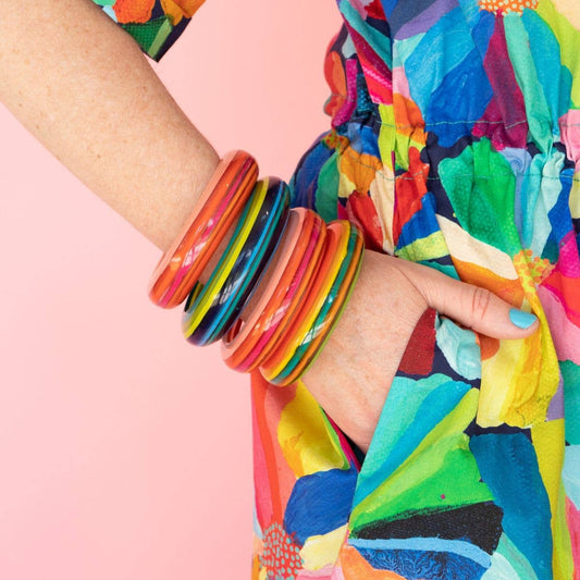 Chromatic Striped Bangle: MULTI
