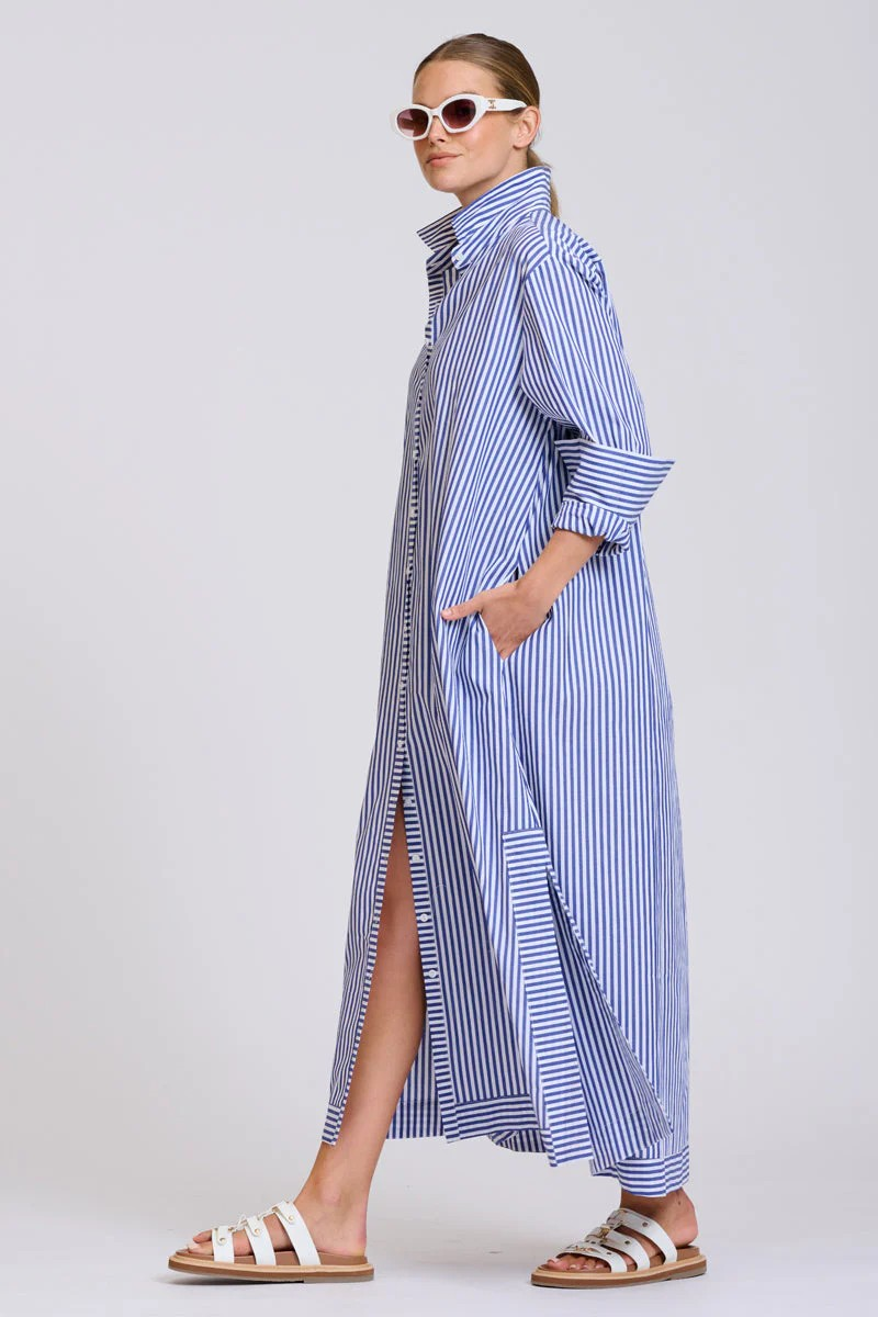 Shirty Sybil Oversized Dress - Navy Stripe