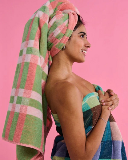 Kip and Co Pistachio Tartan Towels