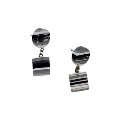 Chromatic Striped Drop Earrings: MULTI