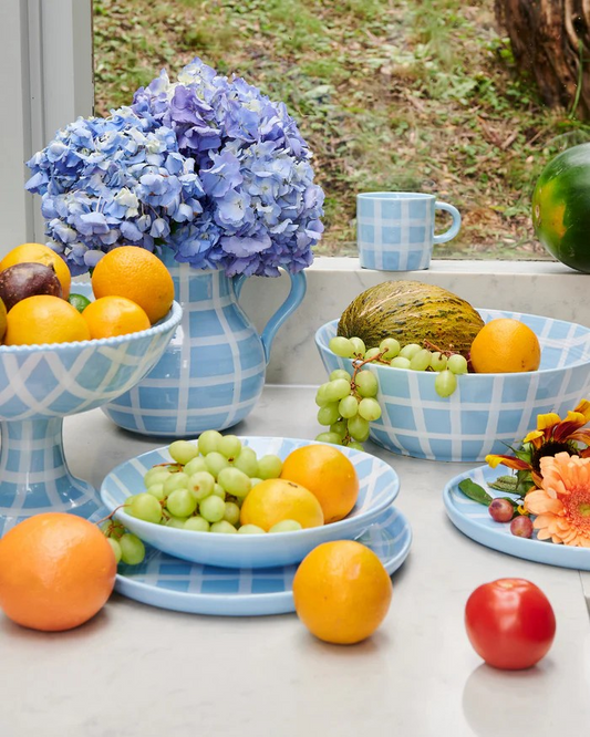 Kip and Co Blue Bird Tartan Fruit Bowl