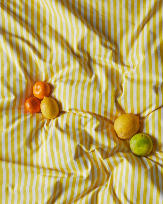 Kip and Co Limoncello Stripe Organic Cotton Sheets and Pillowcases