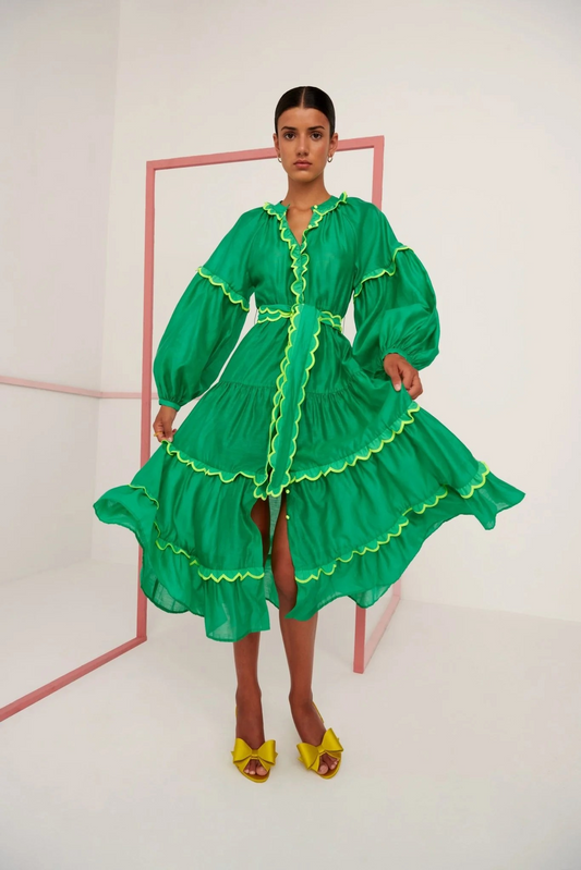 Celia B Flame Green Dress