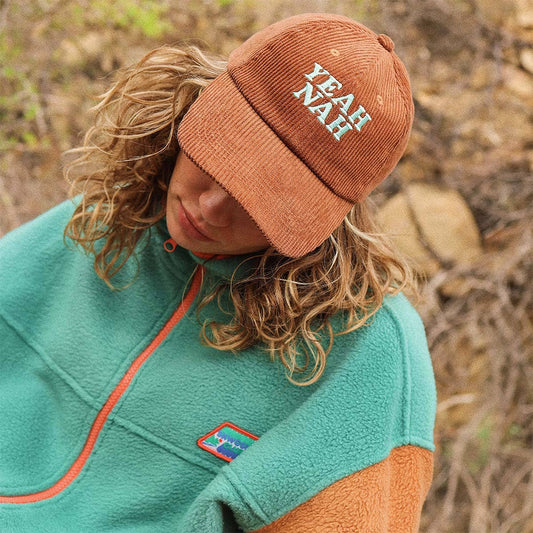 Yeah Nah Cord Cap in Tobacco: Tobacco, OS