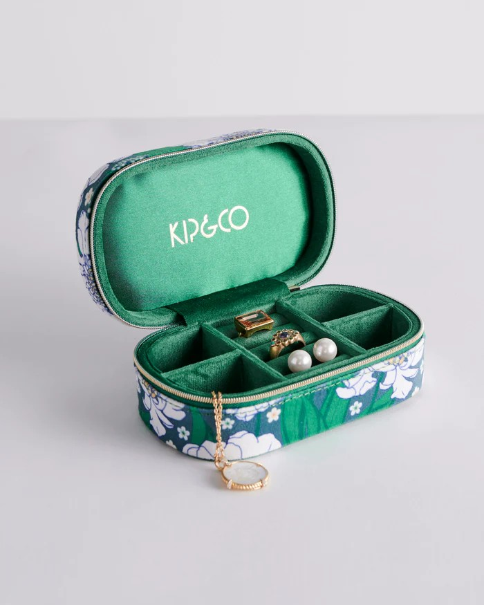 Kip and Co Tumbling Flowers Travel Velvet Jewellery Box