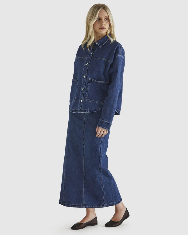 Sass Marza Skirt 78 Wash Blue