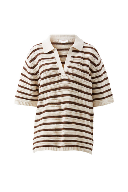 Ceres Life Molly Textured Stripe Short Sleeve Knit Tunic