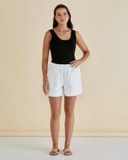 Betty Basics Relax Denim Shorts - White