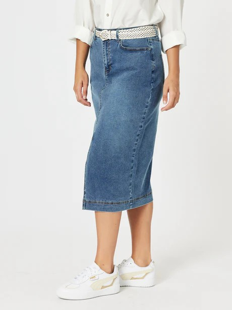 Threadz Republic Split Skirt Denim