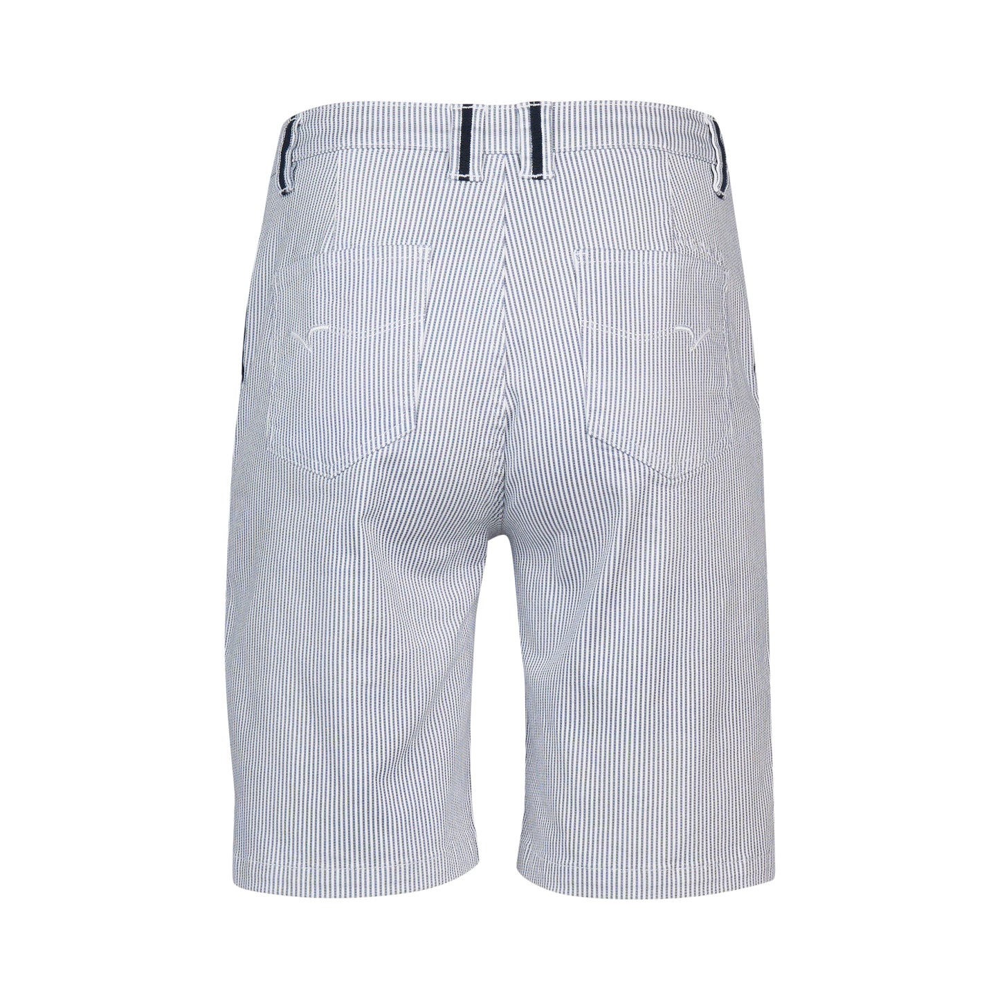 Vassalli Slim Leg Above Knee Short with Contrast Trim - Ink/White Stripe