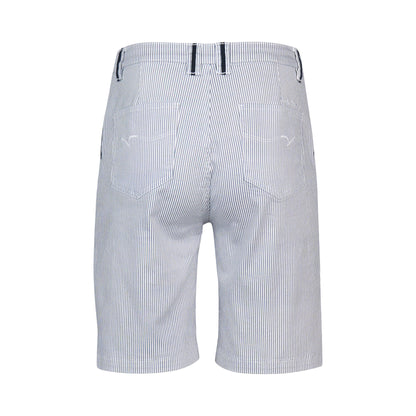 Vassalli Slim Leg Above Knee Short with Contrast Trim - Ink/White Stripe