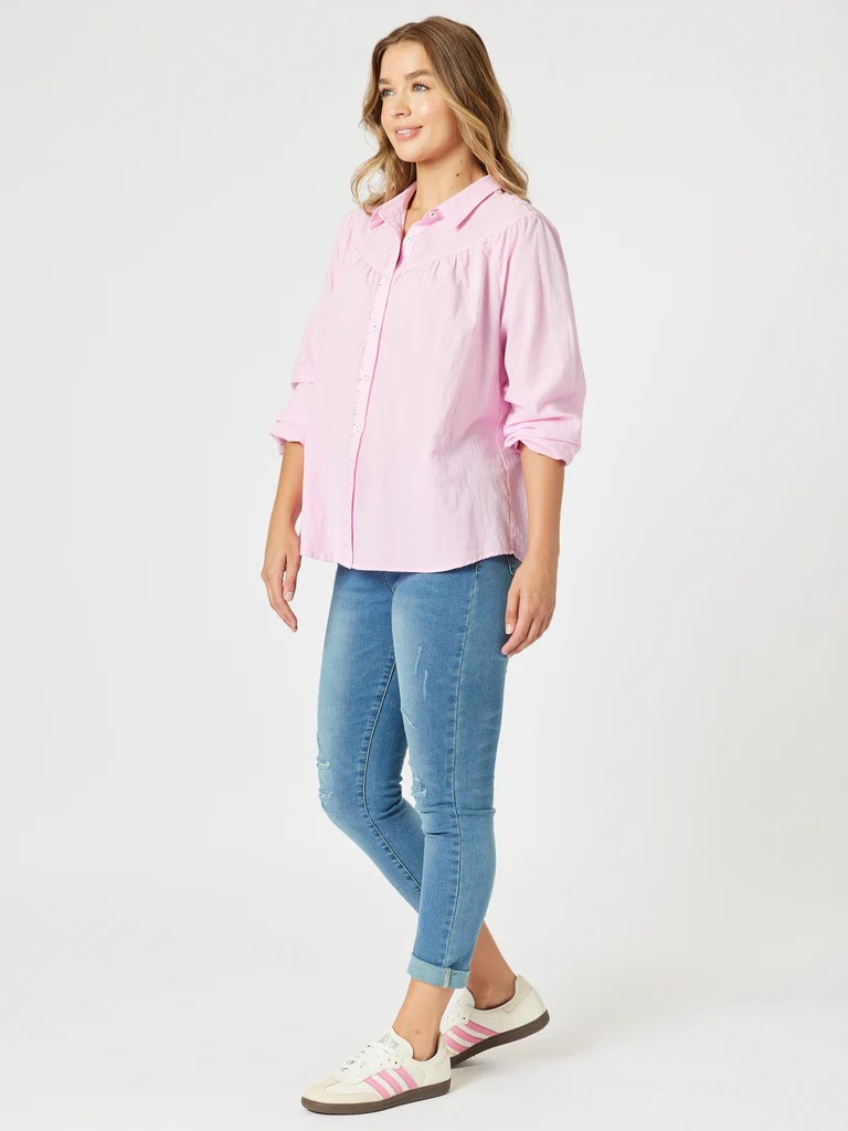 Threadz Crayon Stitch Shirt - Pink